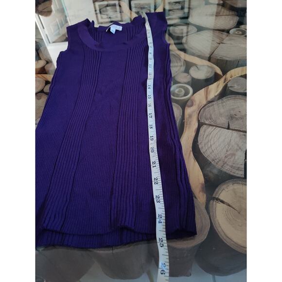 Joseph A tank sleeveless blouse purple ribbed work career stretch Small - Picture 6 of 10